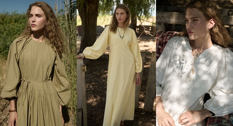 Organik Karışımlı Çoban Dikiş Detaylı Bakır Etekli Takım 2