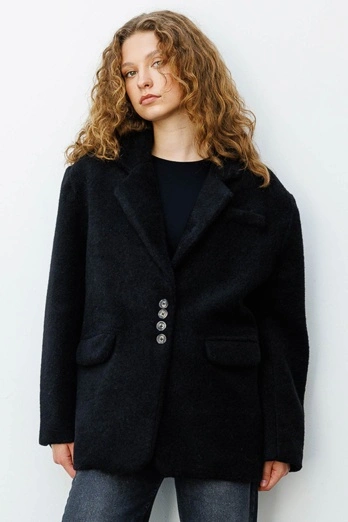 Hooopstore - Alaska Kruvaze Siyah Blazer