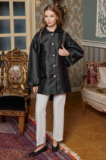 Hooopstore - Balon Kol Brokar Siyah Tunik (1)