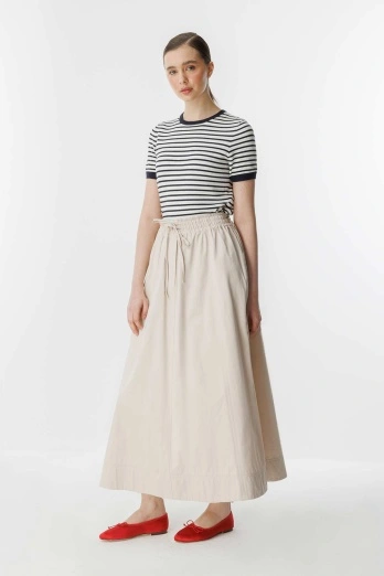 Hooopstore - Bel Ayarlamalı Taş Gabardin Etek (1)