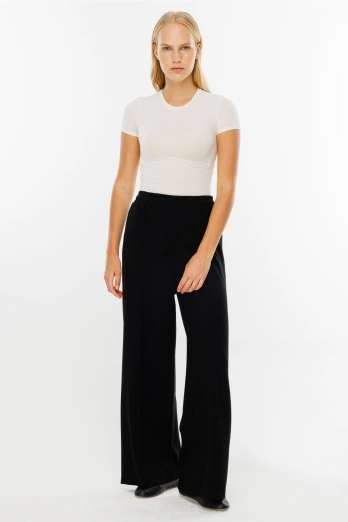 Hooopstore - Beli Lastikli Compact Pamuk Siyah Pantolon (1)