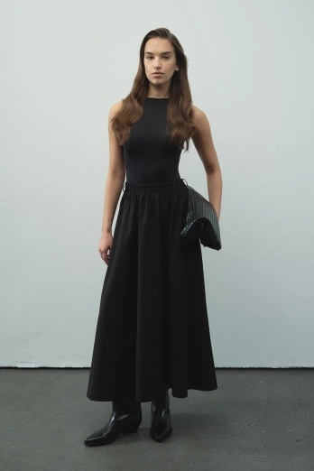 Hooopstore - Beli Lastikli Pamuklu Siyah Etek (1)