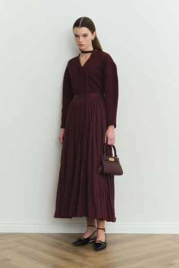 Hooopstore - Boho Crash Bordo Etek (1) Hooopstore - Boho Crash Bordo Etek (1)