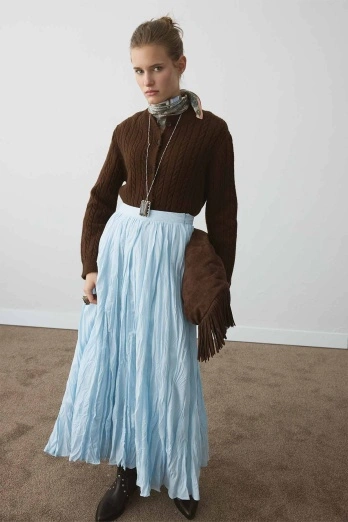 Hooopstore - Boho Crash Soft Mavi Etek