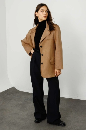 Hooopstore - Cep Detaylı Camel Süet Ceket (1)