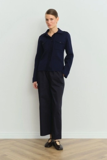 Hooopstore - Cep Kapaklı Merserize Lacivert Hırka (1) Hooopstore - Cep Kapaklı Merserize Lacivert Hırka (1)