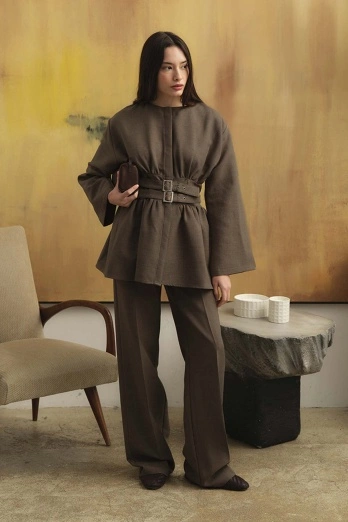 Hooopstore - Çift Tokalı Vizon Tunik