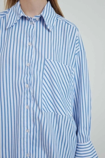 Hooopstore - Çizgili Oversize Açık Mavi Gömlek (1) Hooopstore - Çizgili Oversize Açık Mavi Gömlek (1)