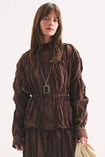 Hooopstore - Crush Dokulu Kahve Gömlek (1)