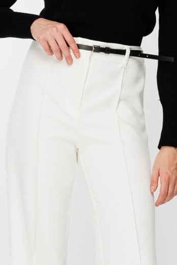 Hooopstore - Dikiş Detaylı Beyaz Palazzo Pantolon (1)