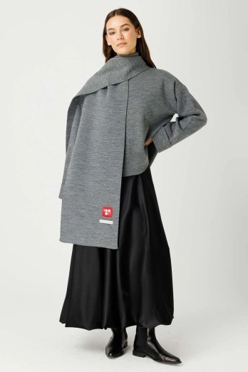 Hooopstore - Düz Renk Gri Atkı