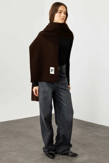 Hooopstore - Düz Renk Kahve Atkı (1)