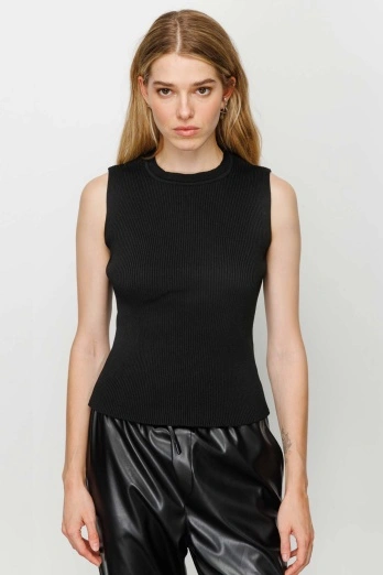 Hooopstore - Fitil Örgü Midi Triko Body - Siyah (1)