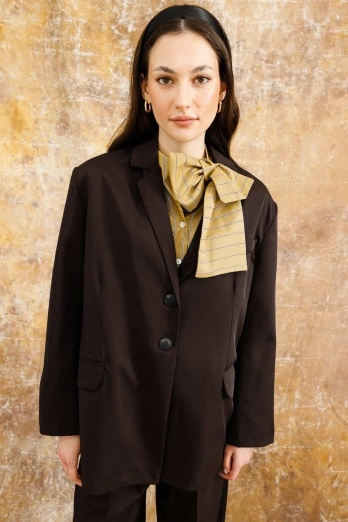 Hooopstore - Frank Oversize Blazer Kahve Ceket (1)