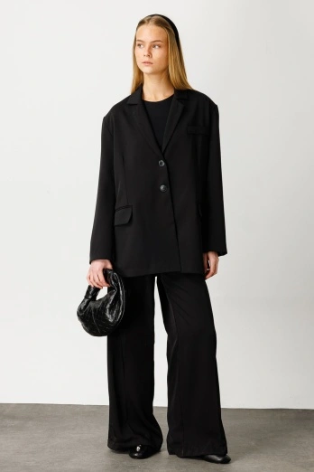 Hooopstore - Frank Oversize Blazer Siyah Ceket (1)