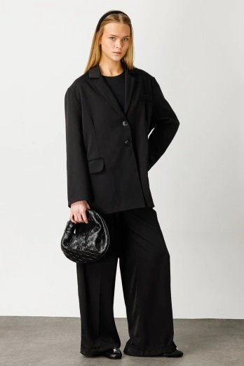 Hooopstore - Frank Oversize Blazer Siyah Ceket