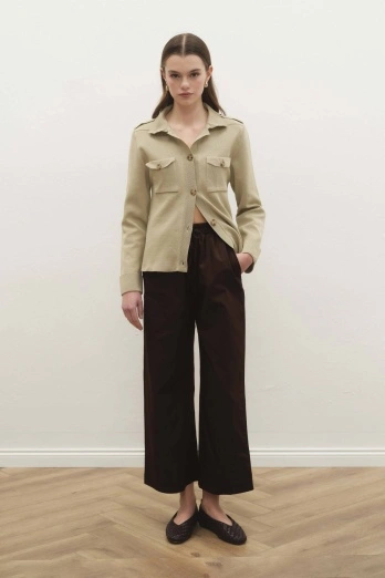 Hooopstore - Gabardin Loose Kahve Pantolon (1)