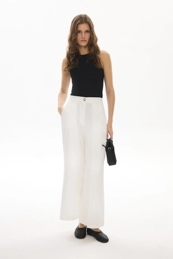 Hooopstore - Gabbro Pile Detaylı Ekru Pantolon (1) Hooopstore - Gabbro Pile Detaylı Ekru Pantolon (1)