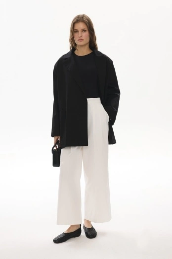 Hooopstore - Gabbro Pile Detaylı Ekru Pantolon Hooopstore - Gabbro Pile Detaylı Ekru Pantolon