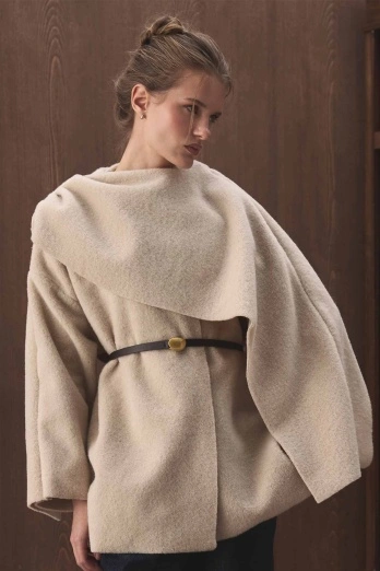 Hooopstore - Gold Metal Tokalı Deri Acı Kahve Kemer