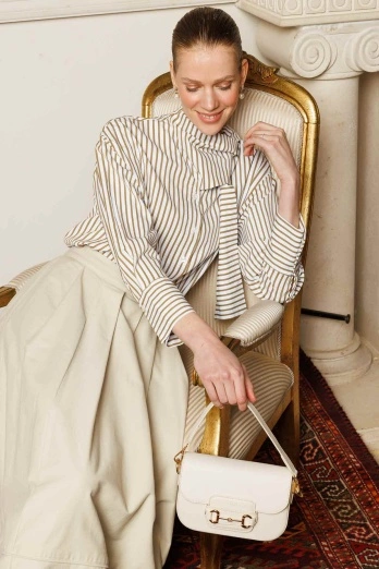 Hooopstore - Metal Toka Kapaklı Bej Çanta