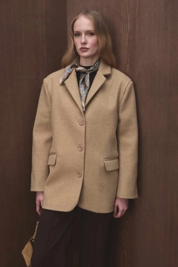 Hooopstore - Kaşe Blazer Deve Tüy Ceket