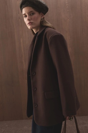 Hooopstore - Kaşe Blazer Koyu Kahve Ceket (1)