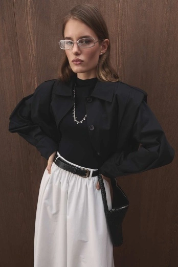 Hooopstore - Kontrast Dikişli Deri Siyah Kemer (1)