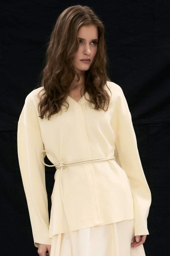 Hooopstore - Kordon Ekru Deri Kemer (1)