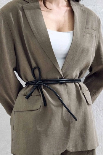 Hooopstore - Kordon Siyah Deri Kemer