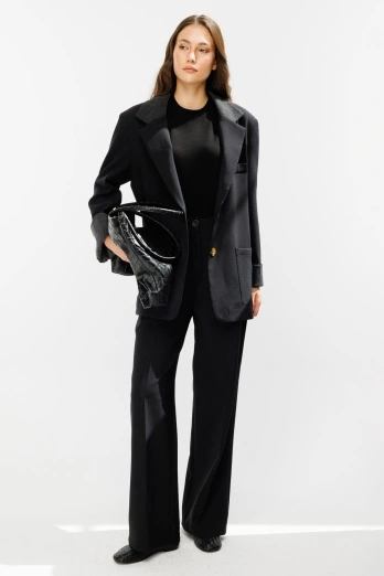 Hooopstore - Kot Garni Detaylı Blazer Siyah Ceket (1)