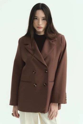 Hooopstore - Kruvaze Vizon Ceket