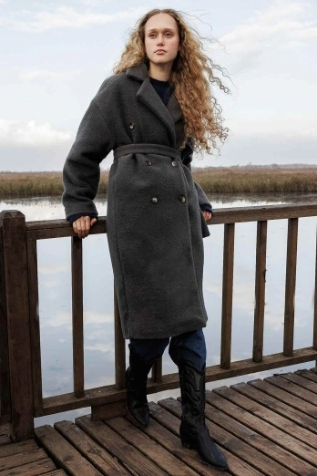 Hooopstore - Kruvaze Yaka Füme Kaban (1) Hooopstore - Kruvaze Yaka Füme Kaban (1)