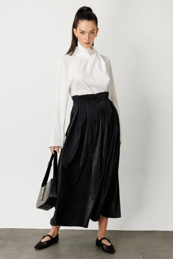 Hooopstore - Limited Ayarlanabilir Bel Detaylı Siyah Etek