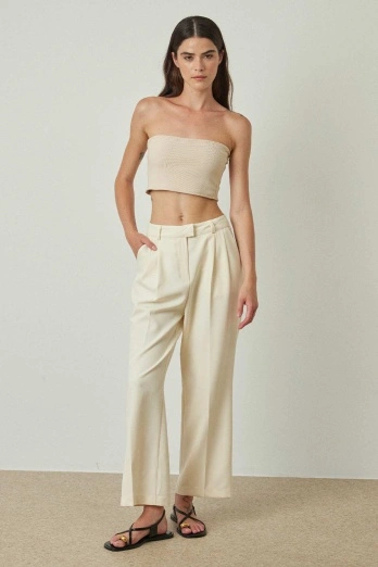 Hooopstore - Lisa Ütü İzli Krem Pantolon (1)