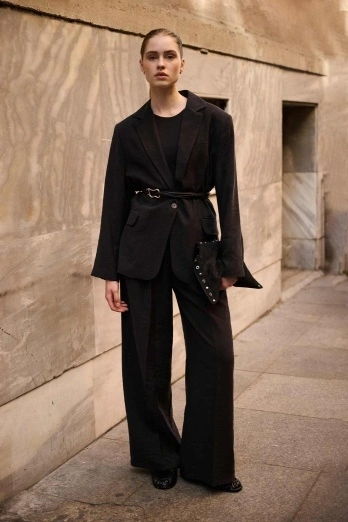 Hooopstore - Lyocell Cupra Blazer Siyah Ceket (1)