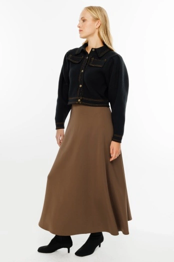 Hooopstore - Metal Düğmeli Triko Bomber Siyah Ceket (1)