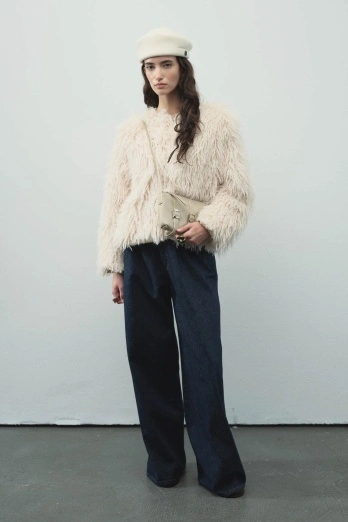 Hooopstore - Morin Metal Aksesuarlı Bej Çanta (1)