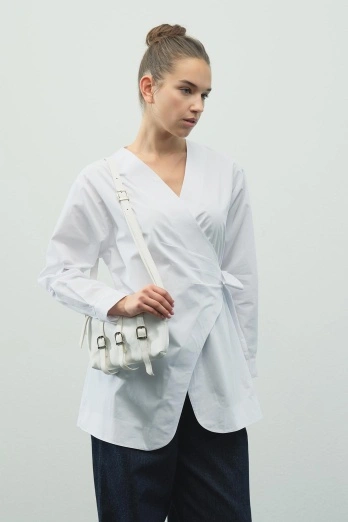 Hooopstore - Morin Metal Aksesuarlı Beyaz Çanta (1)