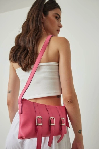 Hooopstore - Morin Metal Aksesuarlı Fuşya Çanta (1)