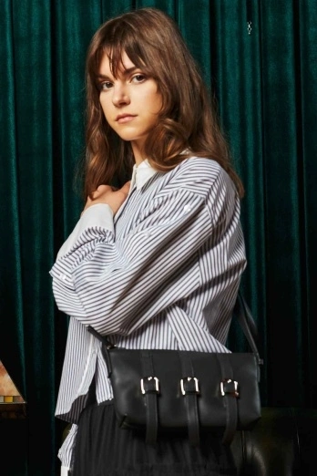 Hooopstore - Morin Metal Aksesuarlı Siyah Çanta