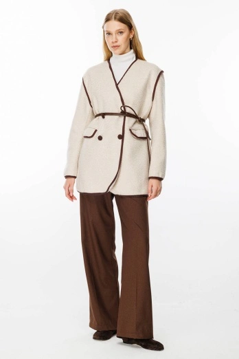 Hooopstore - Örgü Motifli İp Kordon Açık Kahve Deri Kemer (1)