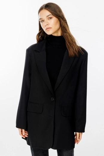 Hooopstore - Oversize Basic Blazer Ceket - Siyah (1)