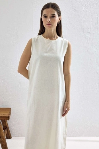 Hooopstore - Pamuk Beyaz Astar Elbise (1) Hooopstore - Pamuk Beyaz Astar Elbise (1)