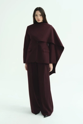 Hooopstore - Pelerin Detaylı Burganya Blazer Ceket