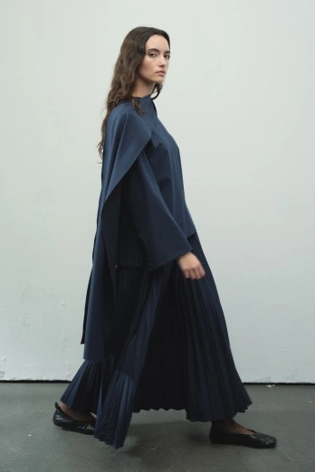 Hooopstore - Pilisoley Poliviscon Lacivert Etek