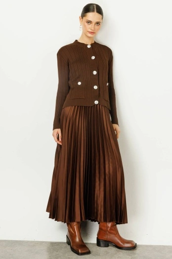 Hooopstore - Pilisoley Saten Kahve Etek