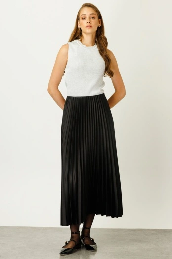 Hooopstore - Pilisoley Saten Etek - Siyah