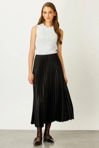 Hooopstore - Pilisoley Saten Etek - Siyah (1)