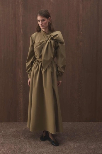 Hooopstore - Premium Fiyonk Detaylı Poplin Haki Gömlek (1)